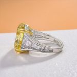 Picture of Luxurious Cushion Cut Yellow Sapphire Engagement Ring In Sterling Silver