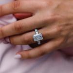 Picture of Gorgeous Radiant Cut Moissanite Diamond Engagement Ring In Sterling Silver