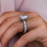 Picture of Gorgeous Radiant Cut Moissanite Diamond Engagement Ring In Sterling Silver