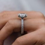 Picture of Gorgeous Oval Cut Simulated Diamond Engagement Ring In White Gold