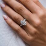 Picture of Gorgeous Oval Cut Simulated Diamond Engagement Ring In White Gold