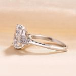 Picture of Exquisite Yellow Gold Cushion Cut Three Stone Engagement Ring In Sterling Silver