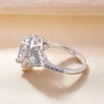 Picture of Gorgeous Halo Pear Cut Three Stone Engagement Ring In Sterling Silver