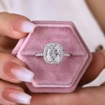 Picture of Elegant Halo Cushion Cut Engagement Ring In Sterling Silver