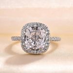 Picture of Elegant Halo Cushion Cut Engagement Ring In Sterling Silver