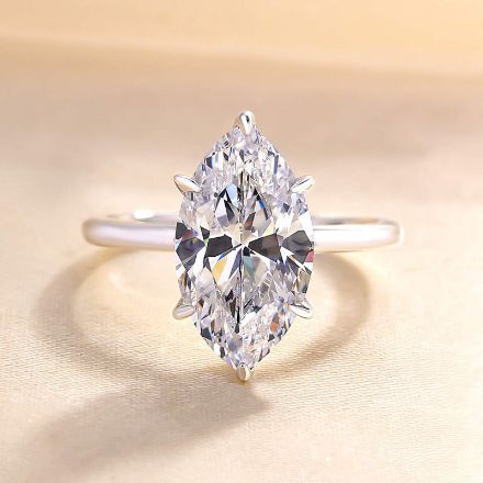 Picture of Fashion Marquise Cut Women's Engagement Ring In Sterling Silver