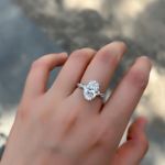 Picture of Exclusive Twist Oval Cut Simulated Diamond Engagement Ring In Sterling Silver