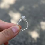 Picture of Exclusive Twist Oval Cut Simulated Diamond Engagement Ring In Sterling Silver