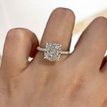 Picture of Exclusive Cushion Cut Women's Engagement Ring In Sterling Silver