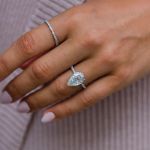 Picture of Elegant Pear Cut Moissanite Diamond Engagement Ring In Sterling Silver