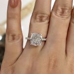 Picture of Exclusive Cushion Cut Women's Engagement Ring In Sterling Silver