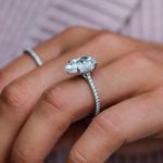 Picture of Elegant Pear Cut Moissanite Diamond Engagement Ring In Sterling Silver