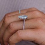 Picture of Elegant Pear Cut Moissanite Diamond Engagement Ring In Sterling Silver