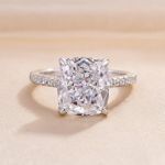 Picture of Exclusive Cushion Cut Women's Engagement Ring In Sterling Silver