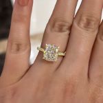 Picture of Exclusive Cushion Cut Women's Engagement Ring In Sterling Silver