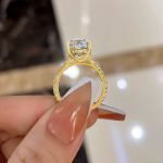 Picture of Exclusive Cushion Cut Women's Engagement Ring In Sterling Silver