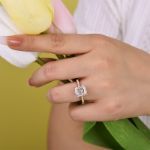 Picture of Exclusive Cushion Cut Women's Engagement Ring In Sterling Silver