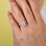 Picture of Exclusive Cushion Cut Women's Engagement Ring In Sterling Silver