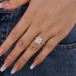 Picture of Exclusive Cushion Cut Women's Engagement Ring In Sterling Silver