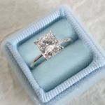 Picture of Elegant 3.0 Carat Cushion Cut Engagement Ring for Women In Sterling Silver