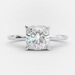 Picture of Elegant 3.0 Carat Cushion Cut Engagement Ring for Women In Sterling Silver