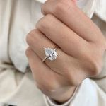 Picture of Elegant Pear Cut White Gold Engagement Ring In Sterling Silver