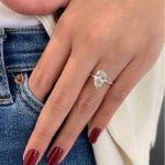 Picture of Elegant Pear Cut White Gold Engagement Ring In Sterling Silver