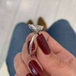 Picture of Elegant Pear Cut White Gold Engagement Ring In Sterling Silver