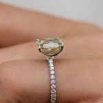 Picture of 3.0 Carat Cushion Cut Yellow Sapphire Women's Engagement Ring In Sterling Silver