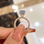 Picture of Elegant Cushion Cut Blue Sapphire Engagement Ring In Sterling Silver