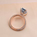 Picture of Elegant Cushion Cut Blue Sapphire Engagement Ring In Sterling Silver