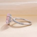 Picture of 3.5 Carat Oval Cut Pink Stone Engagement Ring In Sterling Silver