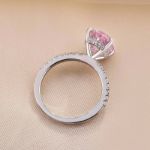 Picture of 3.5 Carat Oval Cut Pink Stone Engagement Ring In Sterling Silver