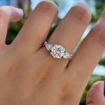 Picture of Exclusive Round Cut Three Stone Engagement Ring In Sterling Silver