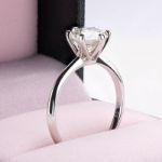 Picture of Classic 2.0 Carat Round Cut Moissanite Engagement Ring In Sterling Silver