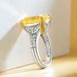 Picture of Stunning Cushion Cut Yellow Sapphire Engagement Ring In Sterling Silver