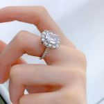 Picture of Vintage Halo Cushion Cut Engagement Ring In Sterling Silver