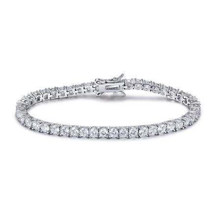 Picture of Romantic Simple White Round Cut Bracelet for Women In Sterling Silver