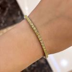 Picture of Classic Round Cut Yellow Sapphire Bracelet For Women In Sterling Silver