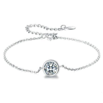 Picture of Sterling Silver Classic Diamond Adjustable Bracelet For Women