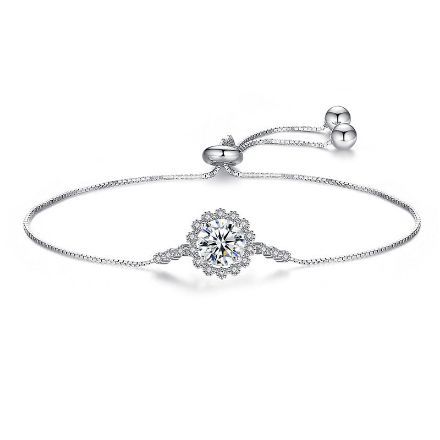 Picture of Moissanite Diamond Snowflake Bracelet In Sterling Silver