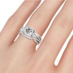 Bortwide Three Stone Princess Cut Sterling Silver Ring