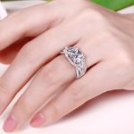 Bortwide Three Stone Princess Cut Sterling Silver Ring