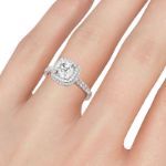 Bortwide Double Halo Cushion Cut Sterling Silver Ring