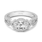 Bortwide Sterling Silver Halo Round Cut Ring