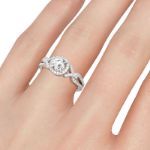 Bortwide Sterling Silver Halo Round Cut Ring