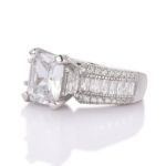 Bortwide Classic Radiant Cut Sterling Silver Ring