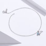 Bortwide Simple Mermaid Tail Sterling Silver Anklet