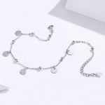 Bortwide Simple Style Disc Sterling Silver Anklet