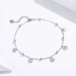 Bortwide Simple Style Disc Sterling Silver Anklet